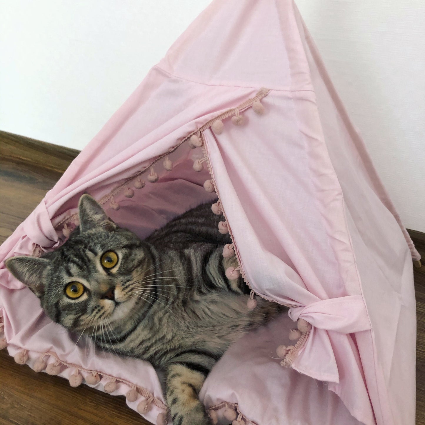 Pet bed, cat Teepee House cave, Gray, Ivory, Pinc, White tipi bed for dog, cat bunny, Boho bunny Tent Cat rabbit, Little dog, Tipi cat