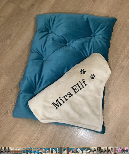 Dog bet pillow green mat removable cover fast bed turquoise style pillow, small medium and large pillow bed