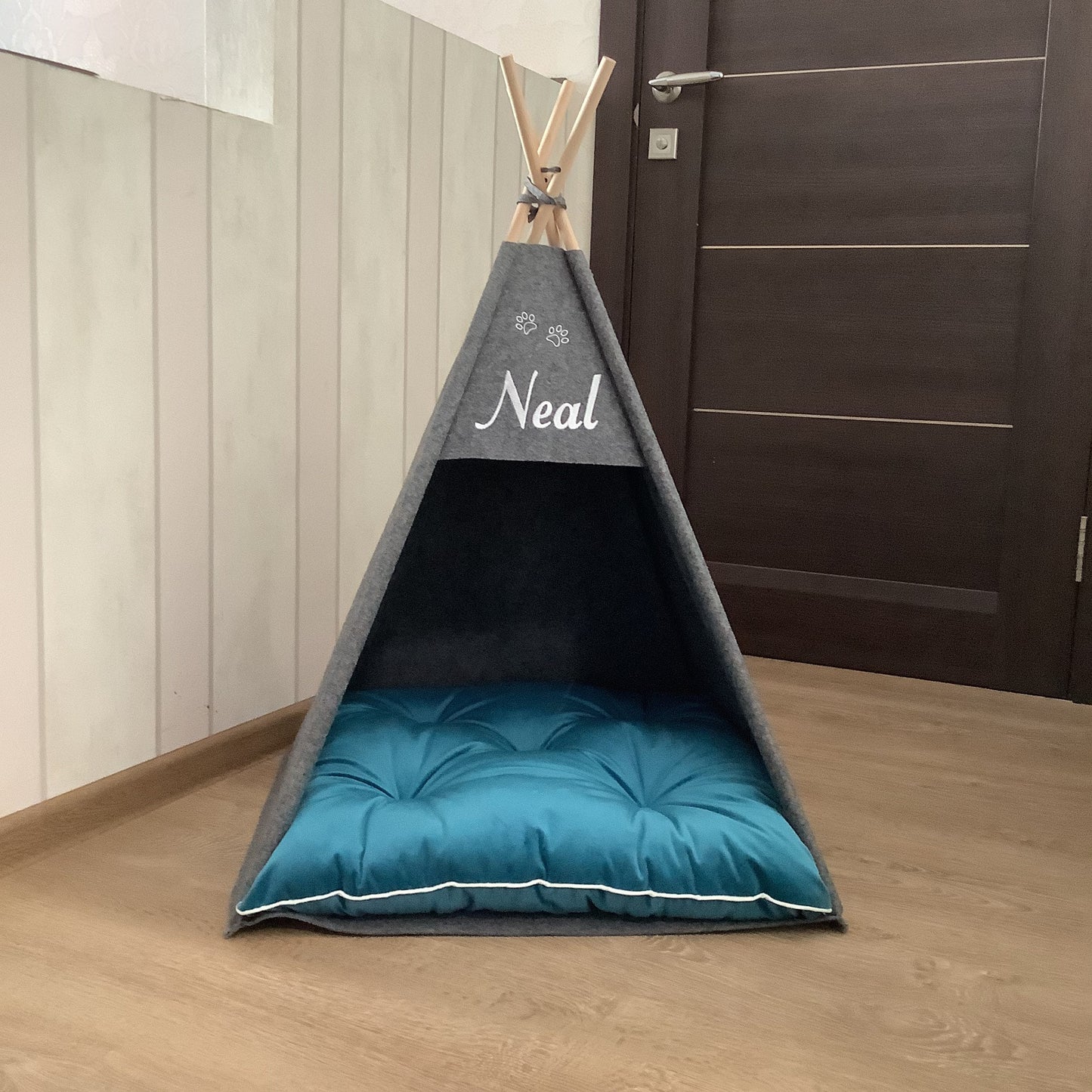 Cat house, dog bed house Teepee, cat cave bed, dog house sign, Puppy pillow tent, eco-friendly felt, strong form cozy place relax, Pets cat