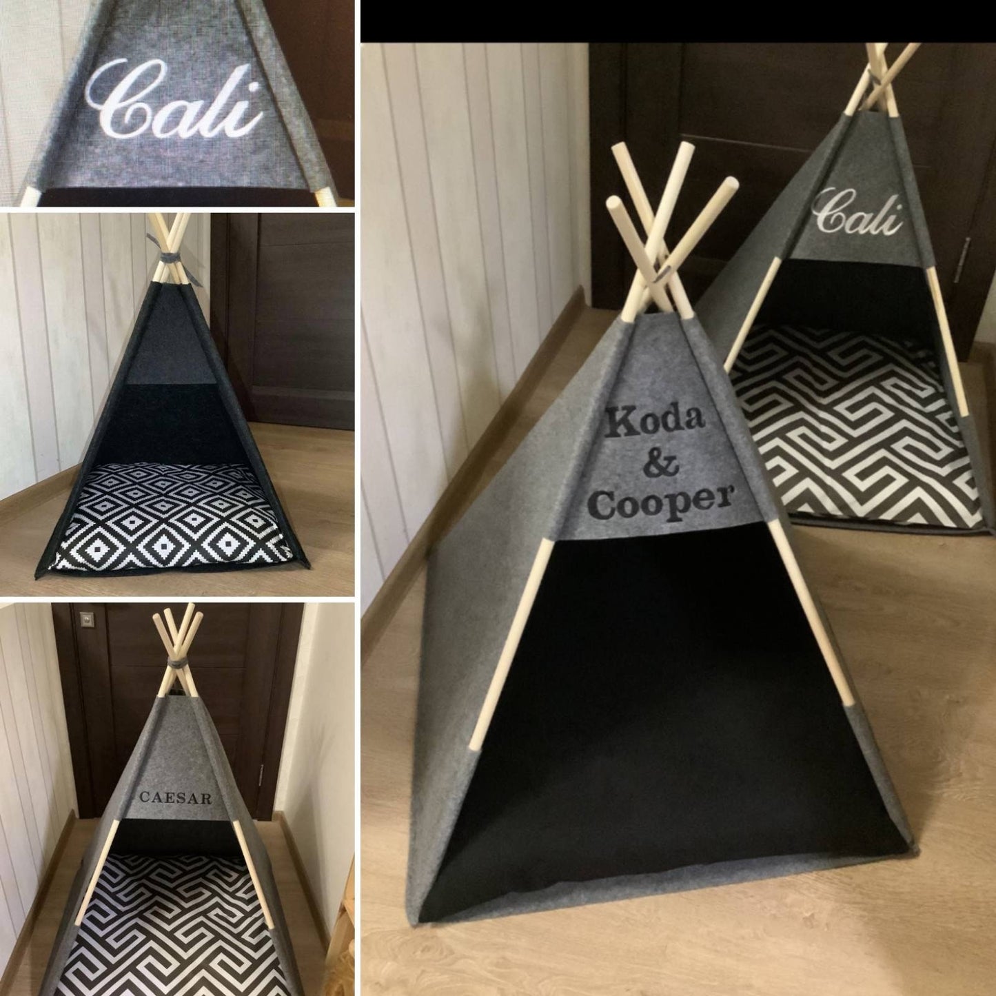Dogs beds Puppy house, Small Teepee cat, bunny tent wood frame felt , any teepee dog, bunny bed pillow, pet Supplies small bed, pet bed name