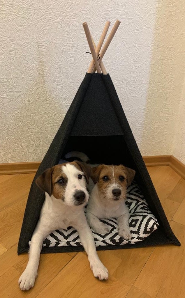 Dogs beds Puppy house, Small Teepee cat, bunny tent wood frame felt , any teepee dog, bunny bed pillow, pet Supplies small bed, pet bed name