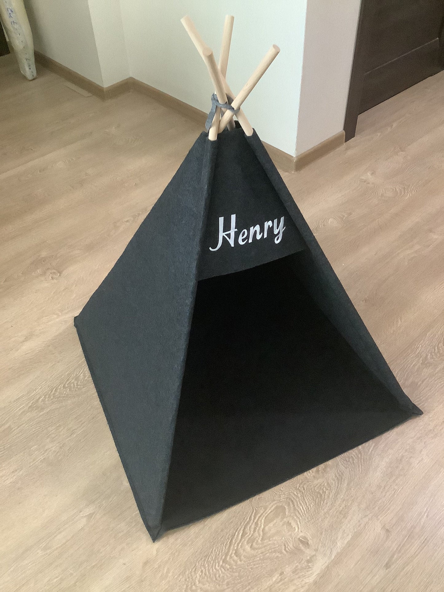 Pet bed Teepee, cat bed house Puptent, Grey soft eco-friendly felt of a strong form cozy place relax House bunny Pets cat, rabbit, Bunny